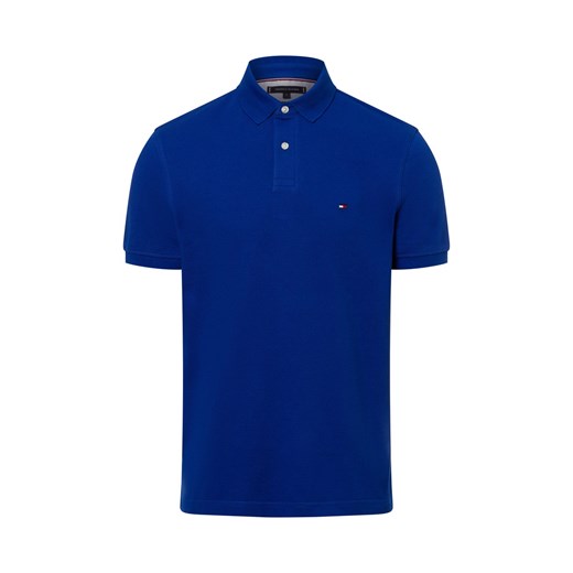 Tommy Hilfiger Męska koszulka polo Mężczyźni Bawełna błękit królewski jednolity ze sklepu vangraaf w kategorii T-shirty męskie - zdjęcie 178999463