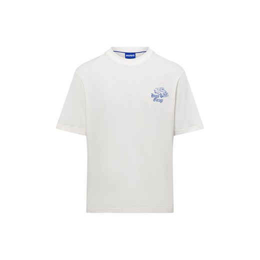 HUGO BLUE Koszulka męska - Natopu Mężczyźni Bawełna biały nadruk ze sklepu vangraaf w kategorii T-shirty męskie - zdjęcie 178999490