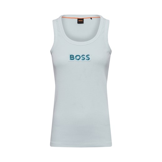BOSS Orange Damski podkoszulek - C_Ematite2_stonebadg Kobiety Bawełna jasnoniebieski jednolity ze sklepu vangraaf w kategorii Bluzki damskie - zdjęcie 178999504
