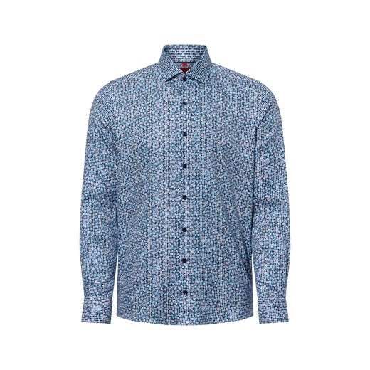 Finshley & Harding Męska koszula biznesowa Mężczyźni Slim Fit Bawełna indygo wzorzysty ze sklepu vangraaf w kategorii Koszule męskie - zdjęcie 178999524