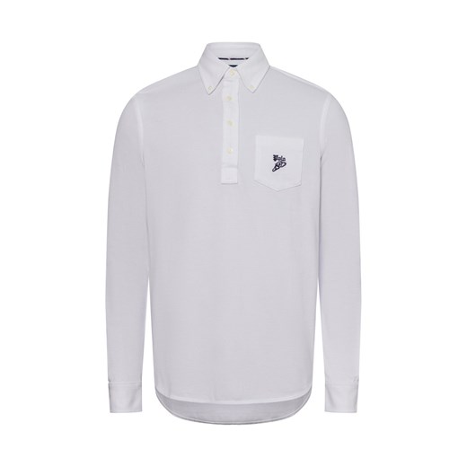 Polo Ralph Lauren Męska koszulka polo z długim rękawem Mężczyźni Bawełna biały jednolity ze sklepu vangraaf w kategorii T-shirty męskie - zdjęcie 178999551