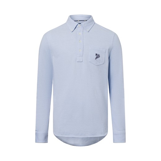 Polo Ralph Lauren Męska koszulka polo z długim rękawem Mężczyźni Bawełna jasnoniebieski jednolity ze sklepu vangraaf w kategorii T-shirty męskie - zdjęcie 178999552