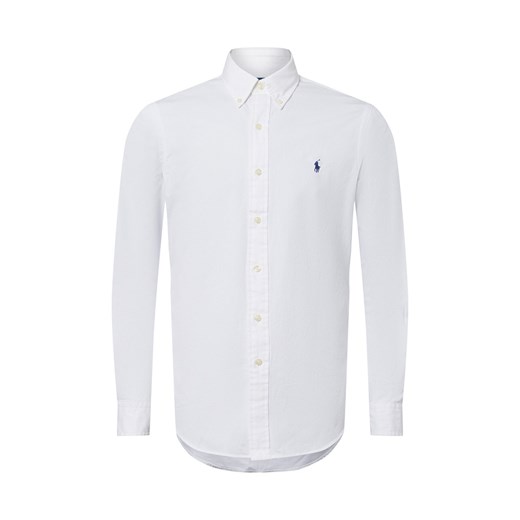 Polo Ralph Lauren Męska koszula casual Mężczyźni Modern Fit Bawełna biały jednolity ze sklepu vangraaf w kategorii Koszule męskie - zdjęcie 178999562