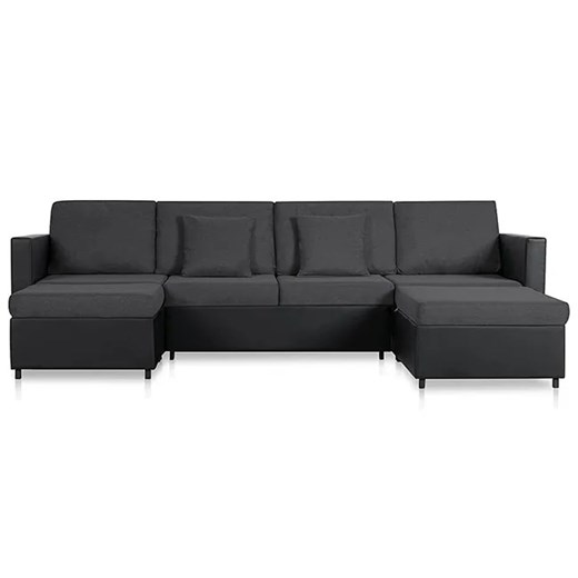4-osobowa rozkładana czarna sofa z ciemnoszarymi poduszkami - Arbre 4Q Elior One Size Edinos.pl