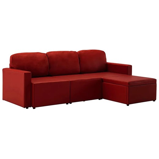 Rozkładana sofa modułowa bordowa - Odi 4Q ze sklepu Edinos.pl w kategorii Sofy i kanapy - zdjęcie 178999753