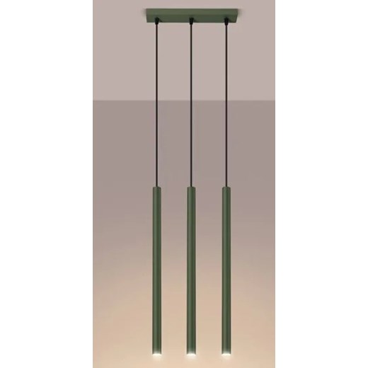 Oliwkowa lampa wisząca z trzema tubami - M086-Natilo Lumes One Size Edinos.pl