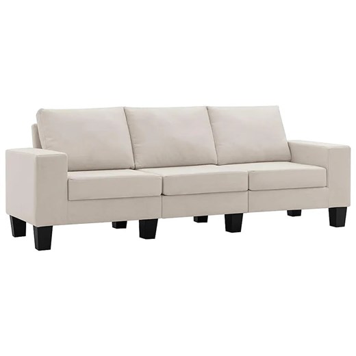 Trzyosobowa kremowa sofa z poduszkami - Magnex 3Q ze sklepu Edinos.pl w kategorii Sofy i kanapy - zdjęcie 178999802