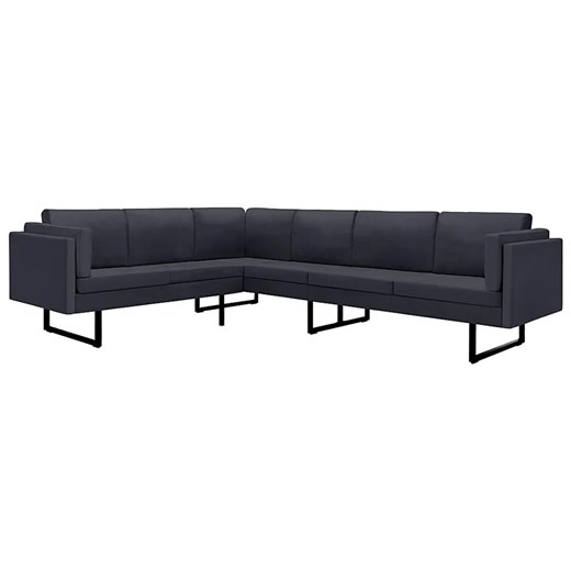 7-osobowa ciemnoszara sofa narożna z tkaniny - Lordis ze sklepu Edinos.pl w kategorii Narożniki - zdjęcie 178999803