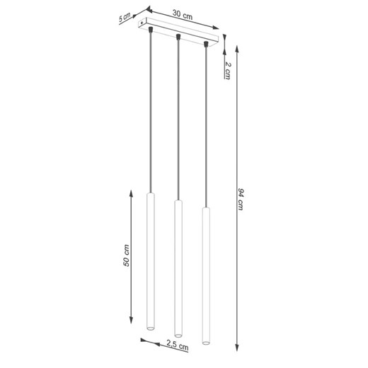 Oliwkowa lampa wisząca z trzema tubami - M086-Natilo Lumes One Size Edinos.pl