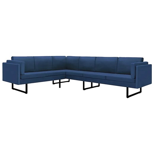 7 osobowa niebieska sofa narożna z tkaniny R5-R76 ze sklepu Edinos.pl w kategorii Narożniki - zdjęcie 179002502