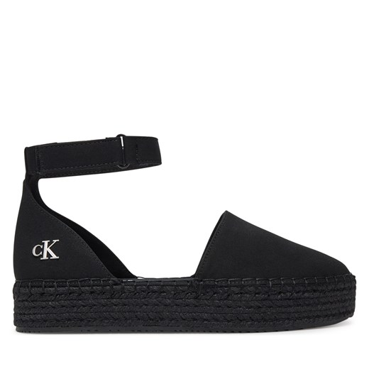 Espadryle Calvin Klein Jeans Flatform Espadrille Sling Mg YW0YW01735 Czarny 40 eobuwie.pl