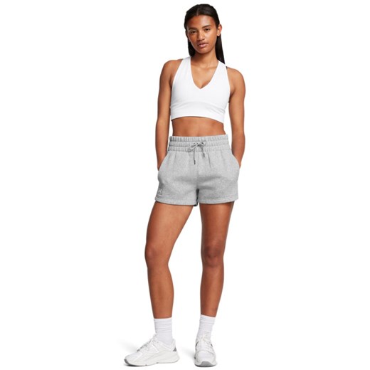 Damskie spodenki dresowe Under Armour UA Icon Fleece Boxer Shorts - szare ze sklepu Sportstylestory.com w kategorii Szorty - zdjęcie 179003012