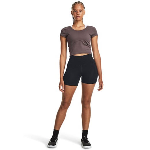 Damskie legginsy krótkie treningowe Under Armour Meridian Middy - czarne ze sklepu Sportstylestory.com w kategorii Szorty - zdjęcie 179003031