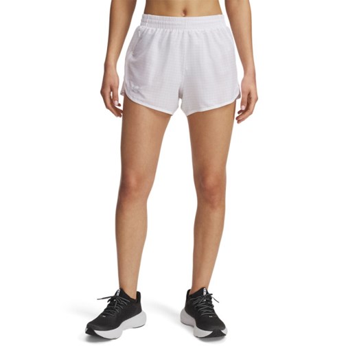 Damskie spodenki do biegania Under Armour UA Fly By 3\'\' Novelty Shorts - białe ze sklepu Sportstylestory.com w kategorii Szorty - zdjęcie 179003073