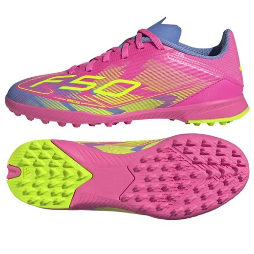 Buty piłkarskie adidas F50 League IE3755 różowe ze sklepu ButyModne.pl w kategorii Buty sportowe dziecięce - zdjęcie 179005412