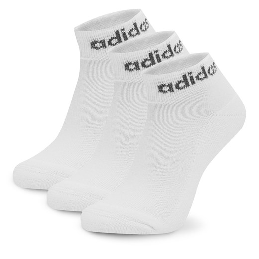 Zestaw 3 par niskich skarpet unisex adidas 3-Pack HT3457 Biały 45 eobuwie.pl