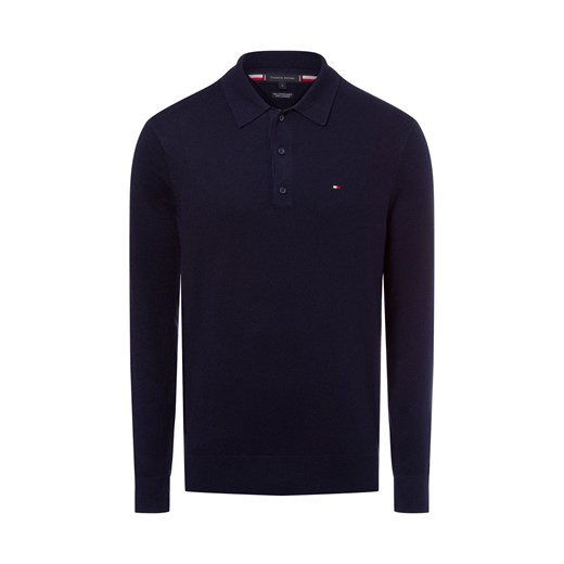 Tommy Hilfiger Sweter z zawartością kaszmiru Mężczyźni Bawełna granatowy jednolity ze sklepu vangraaf w kategorii Swetry męskie - zdjęcie 179009190