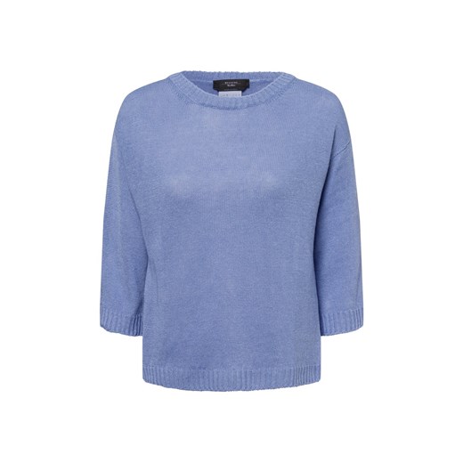 Weekend Max Mara Damski sweter z dzianiny lnianej - Maglia Kobiety len jasnoniebieski jednolity ze sklepu vangraaf w kategorii Swetry damskie - zdjęcie 179009204