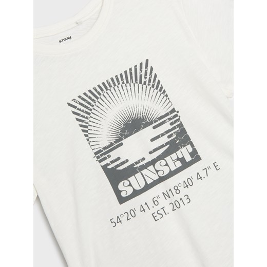 Sinsay - Koszulka z nadrukiem - kremowy Sinsay 152 Sinsay