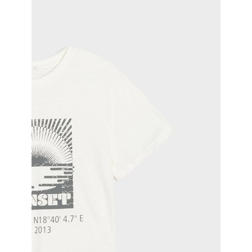 Sinsay - Koszulka z nadrukiem - kremowy Sinsay 146 Sinsay