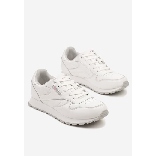 Białe Casualowe Buty Sportowe Sneakersy ze Skóry Naturalnej Revorea 45 promocja born2be.pl