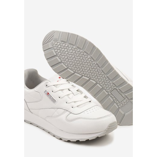 Białe Casualowe Buty Sportowe Sneakersy ze Skóry Naturalnej Revorea 42 wyprzedaż born2be.pl