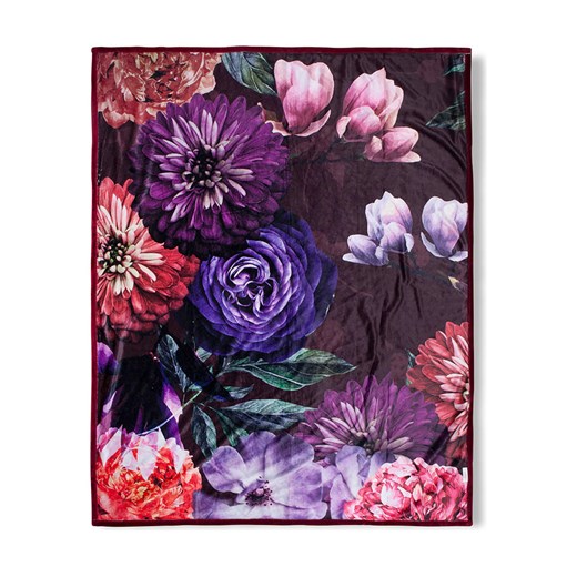 Descanso Pled "Bloomie" w kolorze bordowym ze wzorem - id: 12077674 - marki Descanso - 179015483 Descanso Pled "Bloomie" w kolorze bordowym ze wzorem ze sklepu Limango Polska w kategorii Tekstylia - zdjęcie 179015483