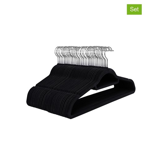 Songmics Wieszaki (50 szt.) w kolorze srebrno-czarnym na ubrania - 43,5 x 22,5 cm ze sklepu Limango Polska w kategorii Szafy - zdjęcie 179015744