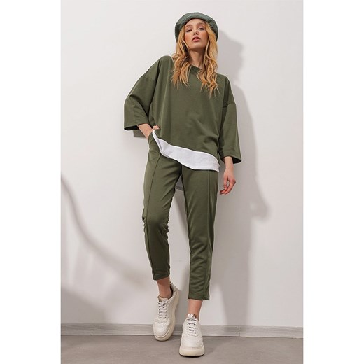 Trend Alaçatı Stili 2-częściowy zestaw w kolorze khaki ze sklepu Limango Polska w kategorii Bluzy damskie - zdjęcie 179015963