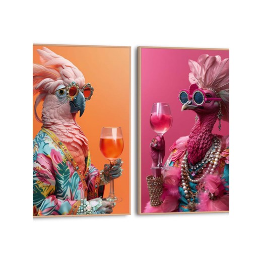 Orangewallz Druki artystyczne (2 szt.) &quot;Cheers&quot; w ramce ze sklepu Limango Polska w kategorii Obrazy - zdjęcie 179015973