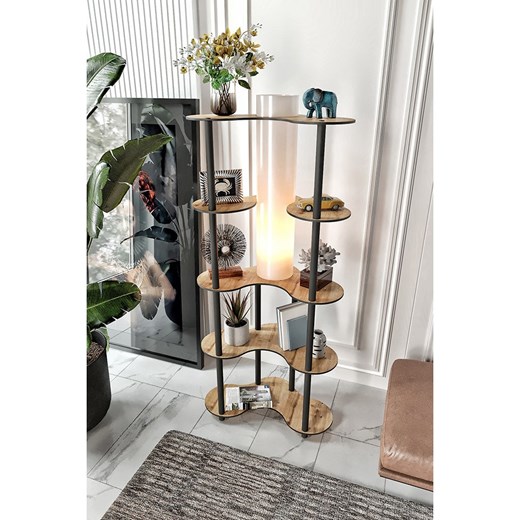 ABERTO DESIGN Lampa stojąca w kolorze jasnobrązowo-czarnym - 65 x 150 x 35 cm ze sklepu Limango Polska w kategorii Oświetlenie - zdjęcie 179016030
