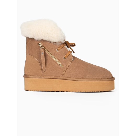 Gooce Skórzane botki zimowe &quot;Agarita&quot; w kolorze jasnobrązowym Gooce 40 promocja Limango Polska