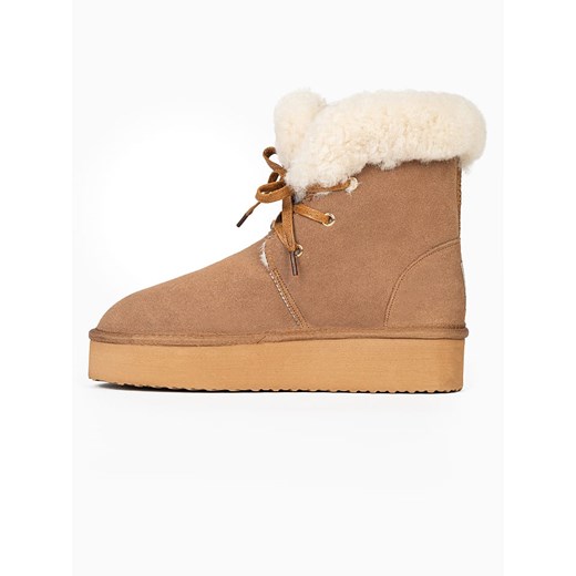 Gooce Skórzane botki zimowe &quot;Agarita&quot; w kolorze jasnobrązowym Gooce 40 promocja Limango Polska