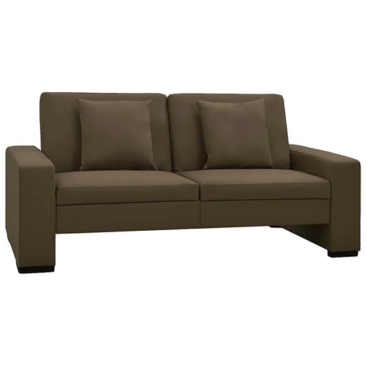 Dwuosobowa brązowa rozkładana sofa z ekoskóry - Fadira 2S ze sklepu Edinos.pl w kategorii Sofy i kanapy - zdjęcie 179018470