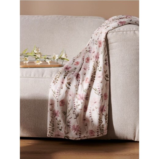 Sinsay - Koc w kwiaty - biały Sinsay One Size Sinsay