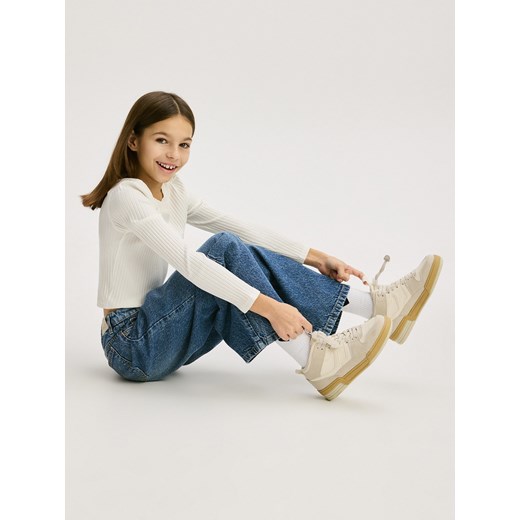 Reserved - Wysokie sneakersy - biały Reserved 32 okazyjna cena Reserved