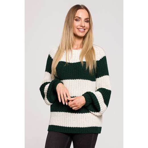made of emotion Sweter w kolorze ciemnozielono-kremowym ze sklepu Limango Polska w kategorii Swetry damskie - zdjęcie 179026093