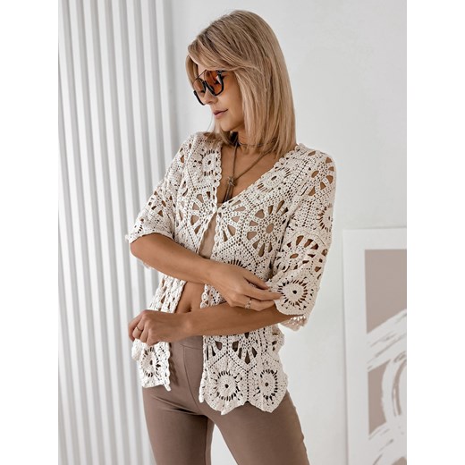 sweter brielle beżowy one size ze sklepu UBRA w kategorii Swetry damskie - zdjęcie 179027273