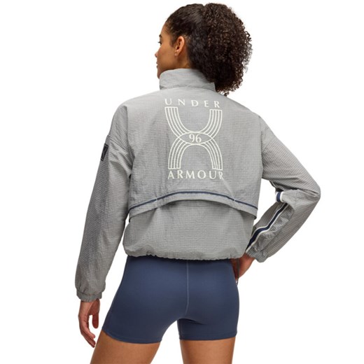 Damska kurtka do biegania Under Armour UA Run 96 Jacket - szara ze sklepu Sportstylestory.com w kategorii Kurtki damskie - zdjęcie 179028142