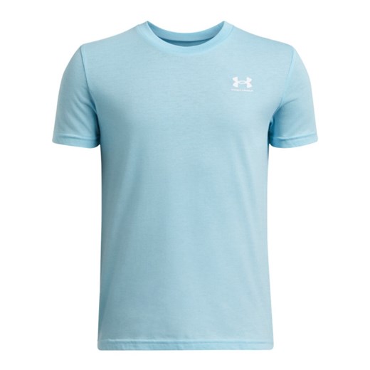 Chłopięcy t-shirt basic Under Armour UA B Sportstyle Lc SS - niebieski ze sklepu Sportstylestory.com w kategorii T-shirty chłopięce - zdjęcie 179028233