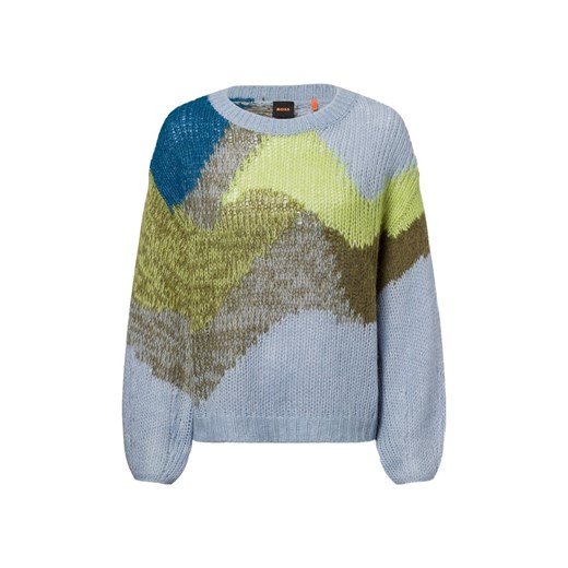 BOSS Orange Damski sweter z grubej dzianiny z zawartością alpaki - Funch Kobiety jasnoniebieski wzorzysty ze sklepu vangraaf w kategorii Swetry damskie - zdjęcie 179034762
