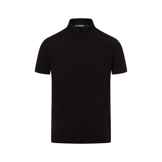 KARL LAGERFELD Męska koszulka polo Mężczyźni Bawełna czarny jednolity ze sklepu vangraaf w kategorii T-shirty męskie - zdjęcie 179034771