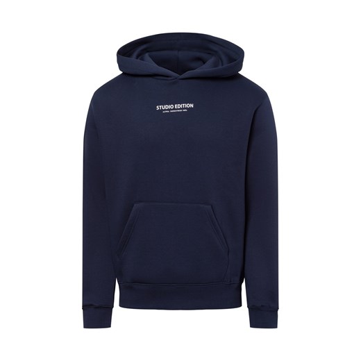 Alpha Industries Męski sweter z kapturem - Studio Edition Mężczyźni Bawełna granatowy nadruk ze sklepu vangraaf w kategorii Bluzy męskie - zdjęcie 179034802