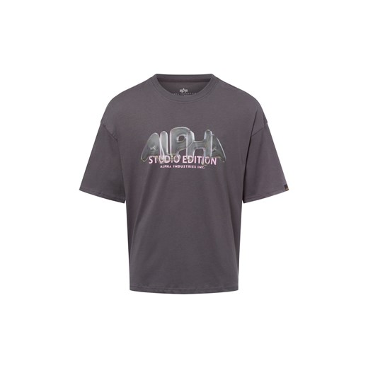Alpha Industries Koszulka damska - edycja Studio Kobiety Bawełna szary jednolity ze sklepu vangraaf w kategorii T-shirty męskie - zdjęcie 179034803
