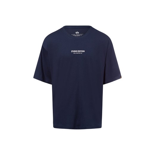 Alpha Industries Koszulka męska - Studio Edition BP Mężczyźni Bawełna granatowy jednolity ze sklepu vangraaf w kategorii T-shirty męskie - zdjęcie 179034804