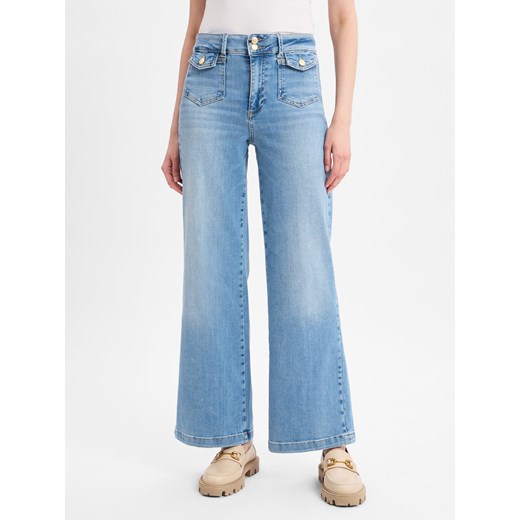 MOS MOSH Dżinsy bootcut - MMColette Kobiety light stone jednolity ze sklepu vangraaf w kategorii Jeansy damskie - zdjęcie 179034833