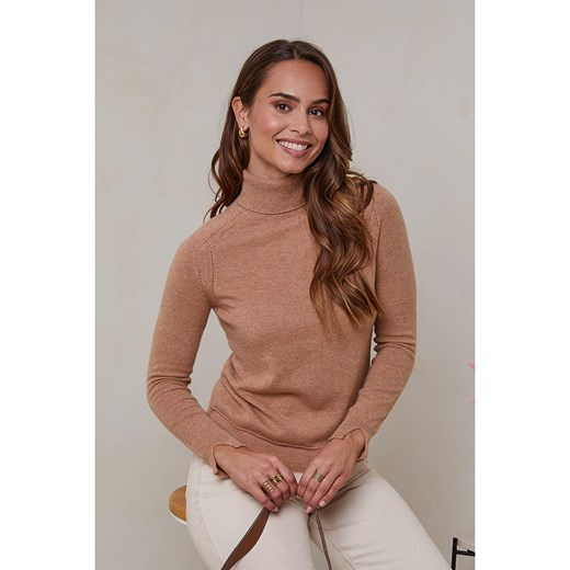 Soft Cashmere Kaszmirowy golf w kolorze jasnobrązowym ze sklepu Limango Polska w kategorii Swetry damskie - zdjęcie 179037654