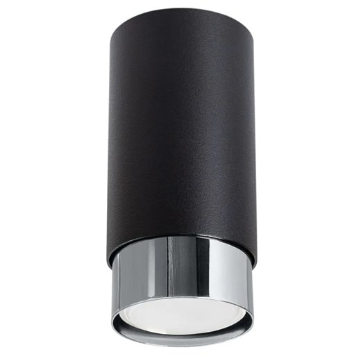 Chromowana czarna lampa sufitowa tuba - M094-Szabol ze sklepu Edinos.pl w kategorii Lampy sufitowe - zdjęcie 179037900