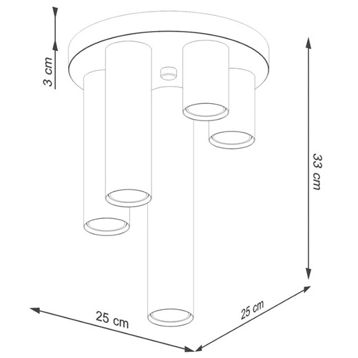 Pięciopunktowa biała lampa sufitowa - M093-Buenis Lumes One Size Edinos.pl