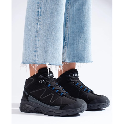 Sportowe buty trekkingowe damskie z wysoką cholewką DK czarne ze sklepu ButyModne.pl w kategorii Buty trekkingowe damskie - zdjęcie 179038792